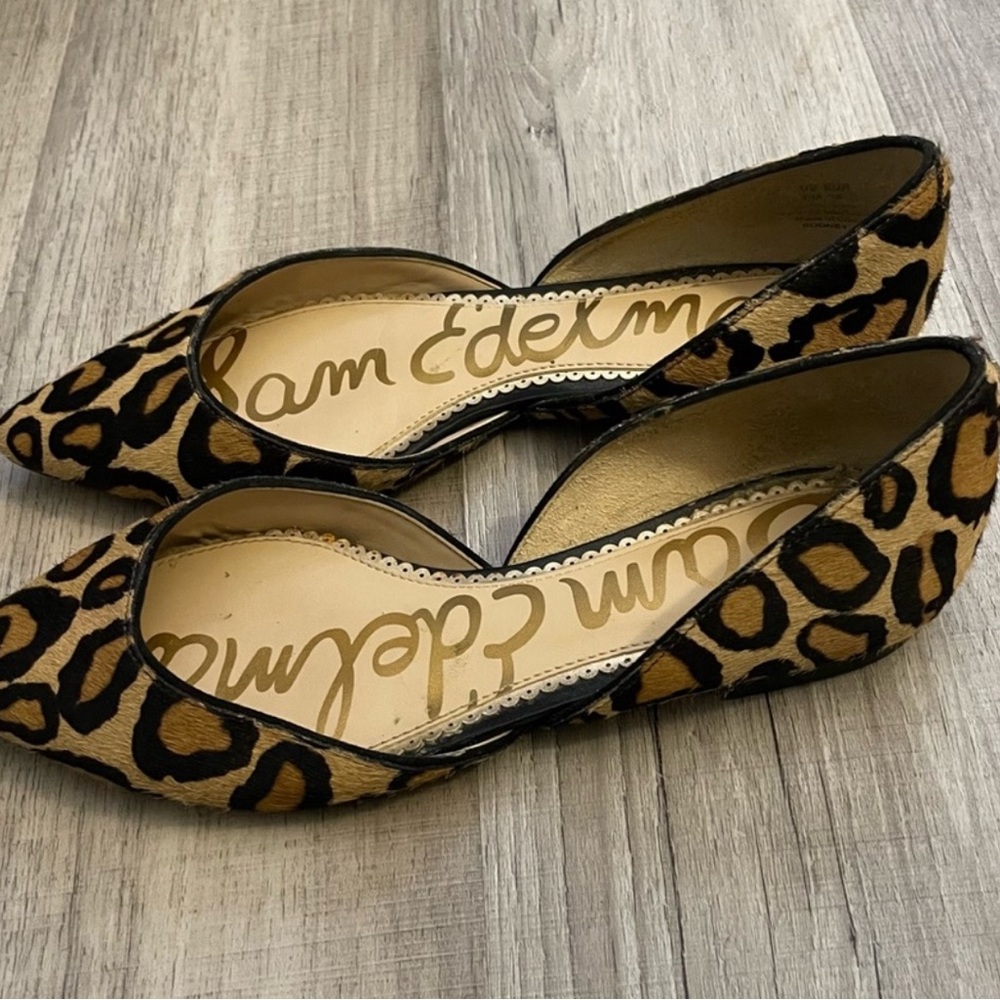 Sam Edelman Leopard Point Toe Flats size 11